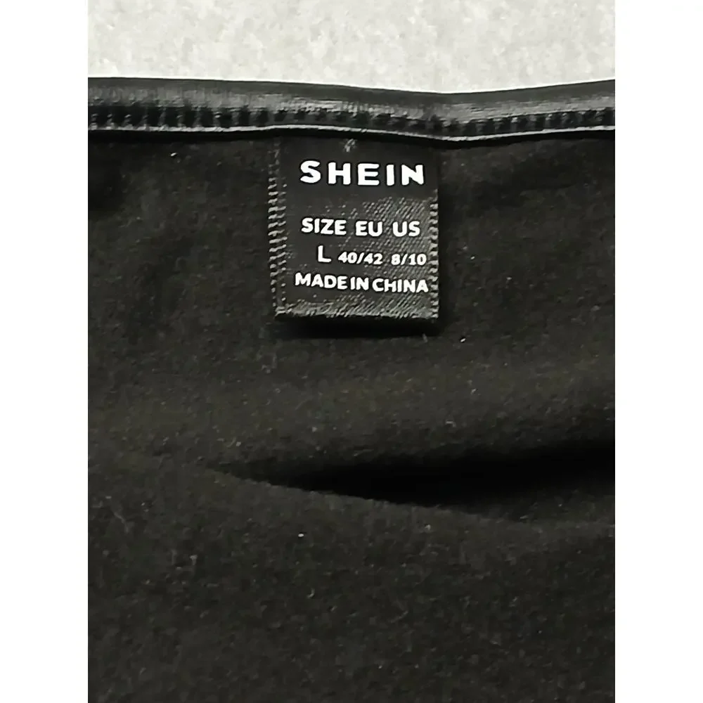 Shein (Large) Women's Black Leather Strap Mini Dress - Picture 5 of 7
